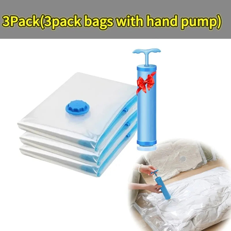 שקיות ואקום עמידות לחיסכון במקום – לאחסון בגדים, שמיכות ומצעים (1–5 יח׳)