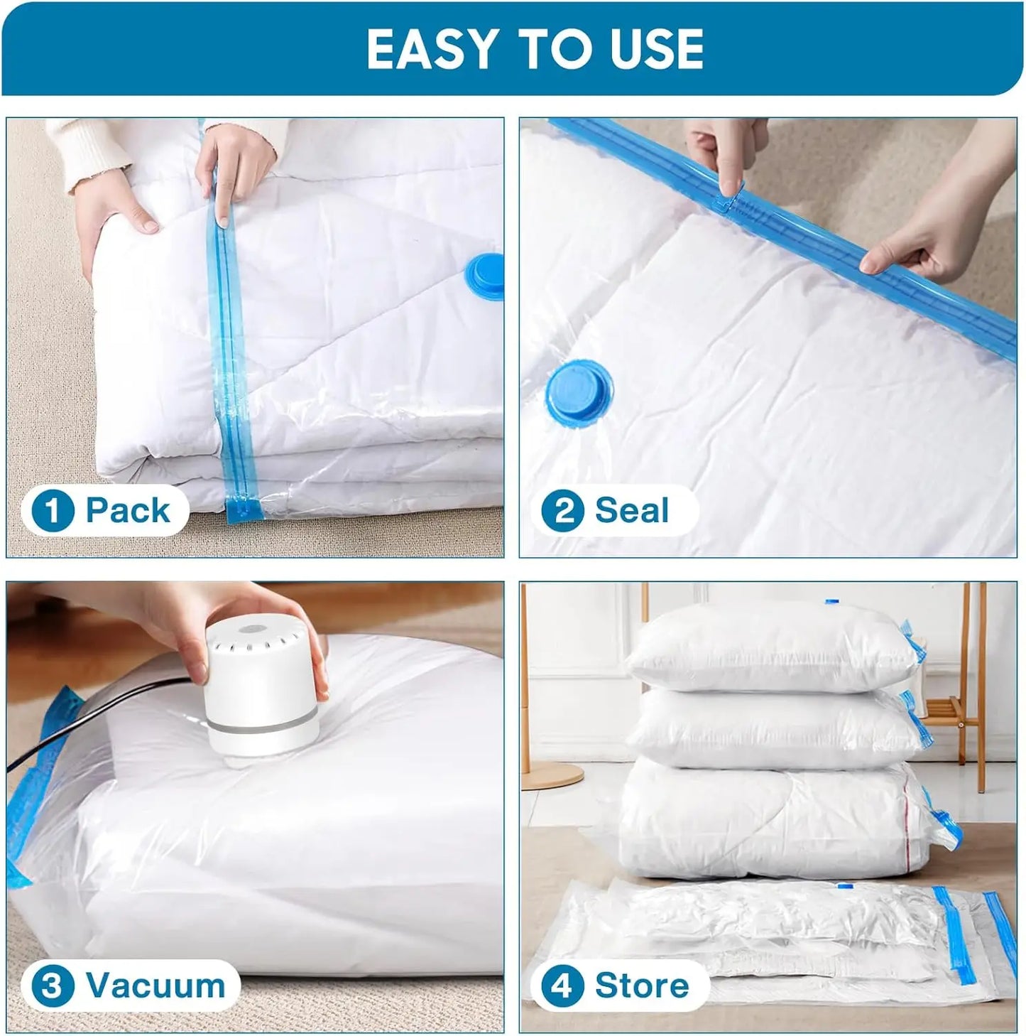 משאבת אוויר חשמלית לשקיות ואקום - פתרון מהיר לדחיסה ואחסון