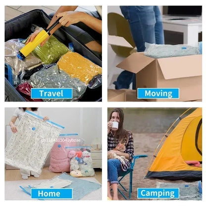 שקיות ואקום עמידות לחיסכון במקום – לאחסון בגדים, שמיכות ומצעים (1–5 יח׳)