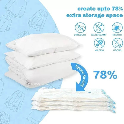 שקיות ואקום עמידות לחיסכון במקום – לאחסון בגדים, שמיכות ומצעים (1–5 יח׳)